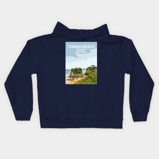 Towan Beach Newquay Cornwall. Cornish gift. Travel poster Kids Hoodie